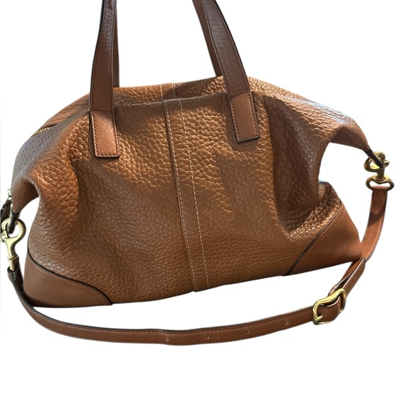 Coach Hadley Luxe Grain Leather Duffle Bag Brown Pebbled Leather - Picture 2 of 10